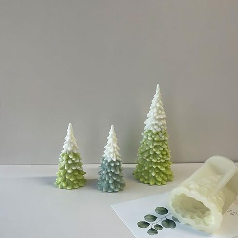 Generic 3D Christmas Tree Shaped Candle Silicone Mold DIY Handmade Aromatherapy Crafts in Saudi Arabia