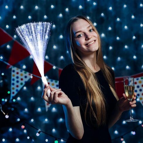 48 PCS White Glow Fiber Wands Sticks LED Light Wands 3 Modes Flashing Fiber Optic Light Rod Bulk Fiber Optic Wands for Wedding July 4th Halloween Christmas in Saudi Arabia
