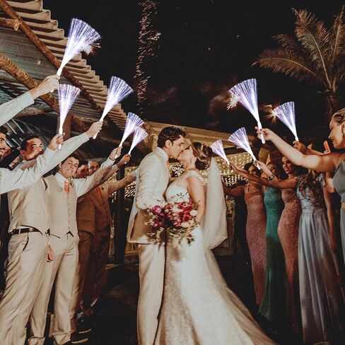 48 PCS White Glow Fiber Wands Sticks LED Light Wands 3 Modes Flashing Fiber Optic Light Rod Bulk Fiber Optic Wands for Wedding July 4th Halloween Christmas in Saudi Arabia