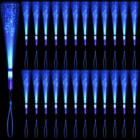 48 PCS White Glow Fiber Wands Sticks LED Light Wands 3 Modes Flashing Fiber Optic Light Rod Bulk Fiber Optic Wands for Wedding July 4th Halloween Christmas in Saudi Arabia