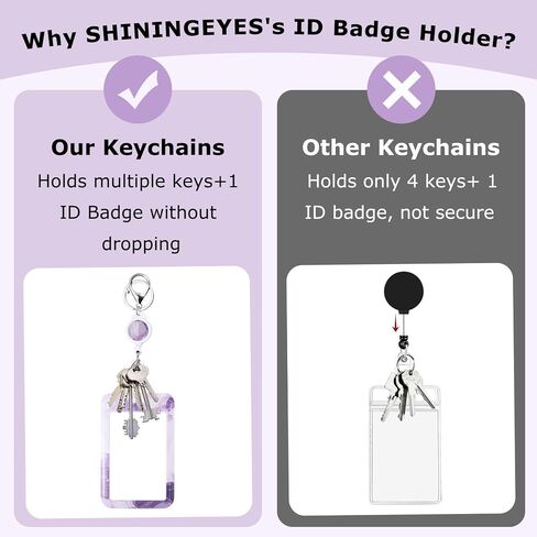 Sliding ID Card Badge Holder with Retractable Badge Reel Carabiner Clip Fashionable Vertical Card Protector for Women Men Teacher Student Nurse,Purple in Saudi Arabia