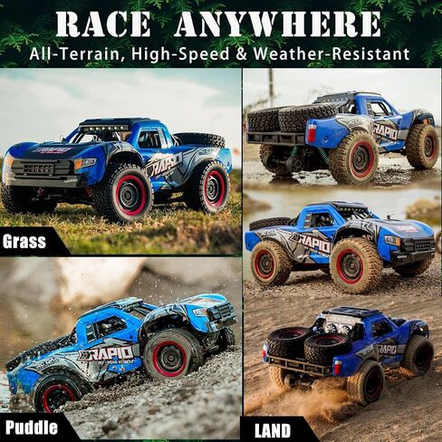 سيارات RC كبيرة بمقياس 1:16 بسرعة 50 كم/ساعة عالية السرعة ألعاب سيارات RC للأولاد سيارة تحكم عن بعد 2.4G 4WD شاحنة الوحش للطرق الوعرة (أحمر) in Kuwait