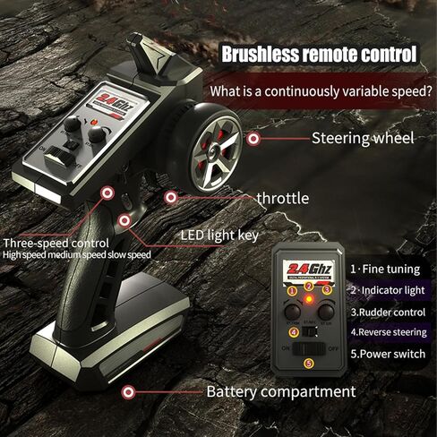 سيارات RC كبيرة بمقياس 1:16 بسرعة 50 كم/ساعة عالية السرعة ألعاب سيارات RC للأولاد سيارة تحكم عن بعد 2.4G 4WD شاحنة الوحش للطرق الوعرة (أحمر) in Kuwait