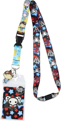Neon Genesis Evangelion Lanyard 4th Angel ID Badge Holder w/Shinji Rubber Pendant and Collectible Sticker in Saudi Arabia