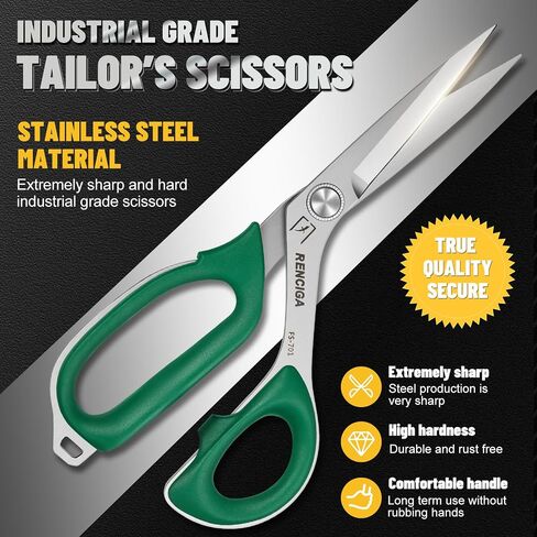 Fabric Scissors Tailor Sewing Shears Heady Duty Multi-Purpose Integral Molding Scissors for Fabric Cutting Leather Dressmaking Comfort Grip Professional Sharp Cloth Scissor Crafting (10 Inch) in Kuwait