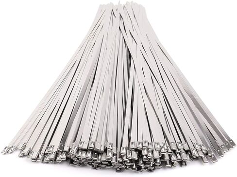 Kingrol 200 قطعة 11.8 بوصة من الفولاذ المقاوم للصدأ ذاتي القفل بسحاب، ربطات أسلاك معدنية متعددة الأغراض للمنزل والمكتب والحديقة ورشة عمل المرآب in Kuwait