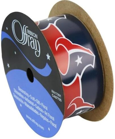 Offray Houston Football Ribbon 1-5/16 "× 12 'بوليستر متعدد الألوان ، مرخص من Offray in Saudi Arabia