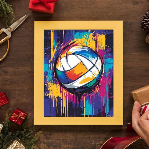 Sportiness Volleyball Paint by Numbers Colorful Graffiti Background Painting by Number for Adults Beginners DIY Painting on Canvas with Brushes Acrylic Paint Perfect for Gift 16x20 Inch（Without Frame） in Saudi Arabia