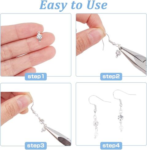 موصلات راينستون Superfindings Zirconia Cubic Zirconia Links Conclace Necklace Connector for أقراط سوار قلادة من صنع المجوهر in Kuwait