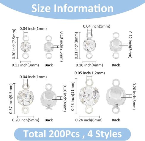 موصلات راينستون Superfindings Zirconia Cubic Zirconia Links Conclace Necklace Connector for أقراط سوار قلادة من صنع المجوهر in Kuwait