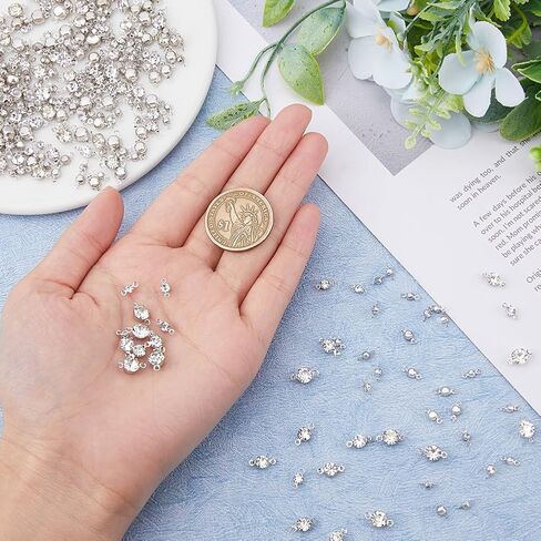 موصلات راينستون Superfindings Zirconia Cubic Zirconia Links Conclace Necklace Connector for أقراط سوار قلادة من صنع المجوهر in Kuwait