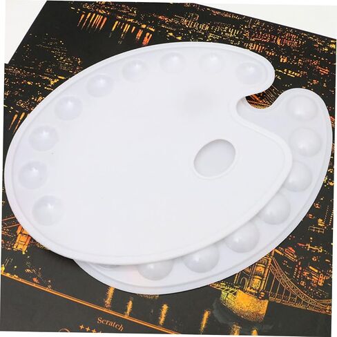 3PCS Art Paint Mixing Tray Portable Oval Palette Lightweight Paint Plate for Students Hobbyists and Artists for Watercolor in Saudi Arabia