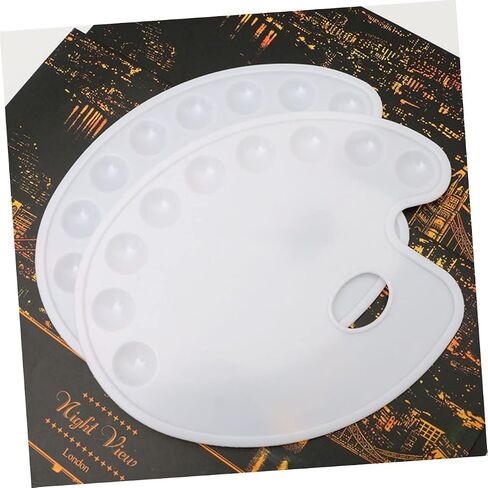3PCS Art Paint Mixing Tray Portable Oval Palette Lightweight Paint Plate for Students Hobbyists and Artists for Watercolor in Saudi Arabia