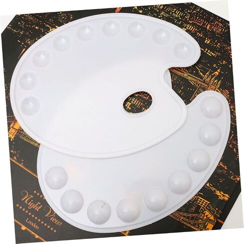 3PCS Art Paint Mixing Tray Portable Oval Palette Lightweight Paint Plate for Students Hobbyists and Artists for Watercolor in Saudi Arabia