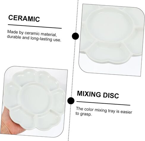 8-Inch Ceramic Pigment Tray for Artists Handheld Mixing Palette Washable Surface for Watercolor and Acrylic Painting for Studio or Travel in Saudi Arabia
