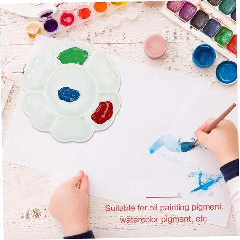 8-Inch Ceramic Pigment Tray for Artists Handheld Mixing Palette Washable Surface for Watercolor and Acrylic Painting for Studio or Travel in Saudi Arabia