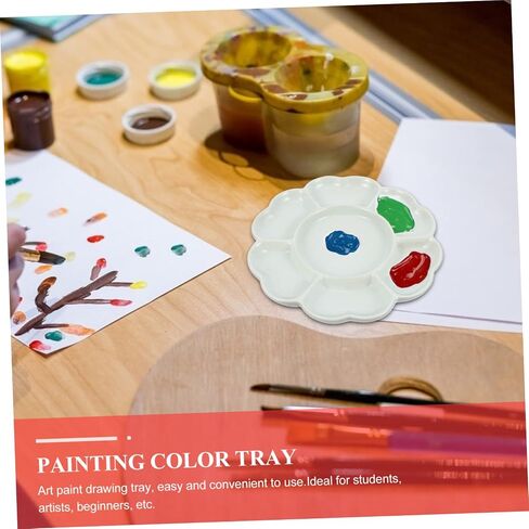 8-Inch Ceramic Pigment Tray for Artists Handheld Mixing Palette Washable Surface for Watercolor and Acrylic Painting for Studio or Travel in Saudi Arabia