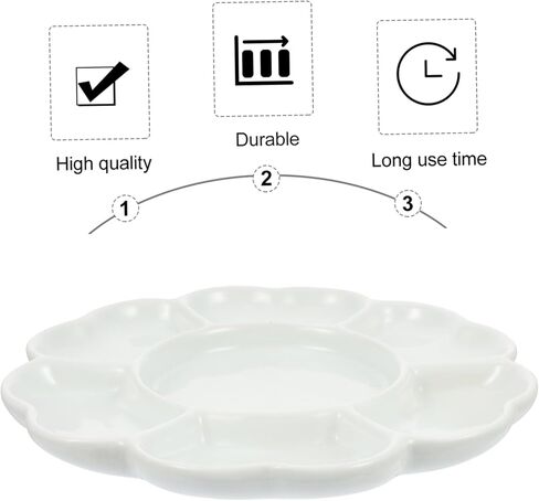 8-Inch Ceramic Pigment Tray for Artists Handheld Mixing Palette Washable Surface for Watercolor and Acrylic Painting for Studio or Travel in Saudi Arabia