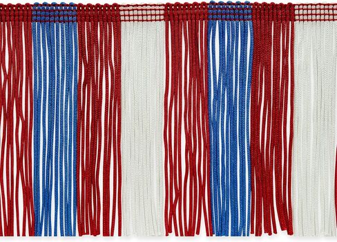Trims by the Yard 4" Striped Multicolor chainette Fringe Black/White (5 Yard Cut) Trim in Saudi Arabia