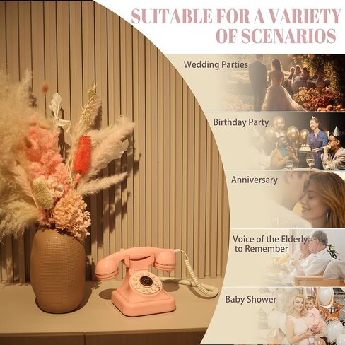 هاتف زفاف ضيف الصوت ، سجل ذاكرة 32 جيجابايت رسائل صوتية مخصصة ، وحدة تخزين قابلة للتعديل ، مناسبة لجميع أنواع الحفلات (Cream Color+Sign) in Kuwait