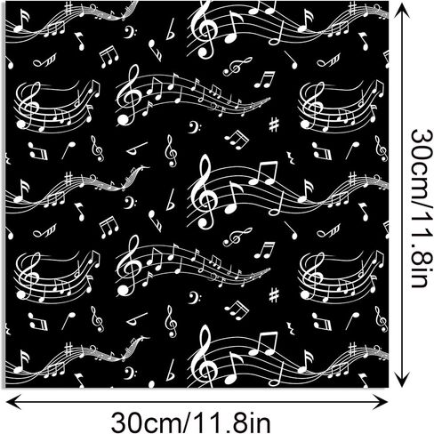 24 Sheets Music Notes Scrapbook Paper 12'' x 12''Pianos, Guitars, Saxophones Iconic Musical Symbols Pattern Paper Double-Sided Musical Theme Cardstock Pack for DIY Background Card Making Origami in Saudi Arabia