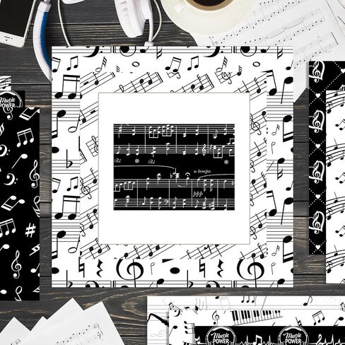 24 Sheets Music Notes Scrapbook Paper 12'' x 12''Pianos, Guitars, Saxophones Iconic Musical Symbols Pattern Paper Double-Sided Musical Theme Cardstock Pack for DIY Background Card Making Origami in Saudi Arabia