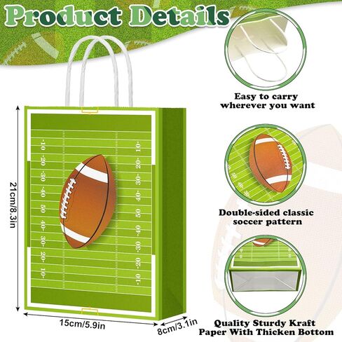 Fainne 30 Pcs Soccer Party Favors Bags Soccer Goodies Bags Print Paper Treat Themed Birthday Party Supplies for Snack Candy Gift Decorations Giving in Saudi Arabia