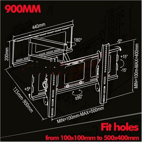 DL-WA-102LT 60KG 60 "55" 46 "Telescopic Debivel Tilt 500x400 LCD WALL in Saudi Arabia