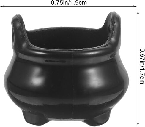 VOSAREA 24pcs Mini Cauldron Witch Pot Halloween Dollhouse Decoration Cute Plastic Landscape Accessories for and Crafts Witch Cauldron Ornaments in Saudi Arabia