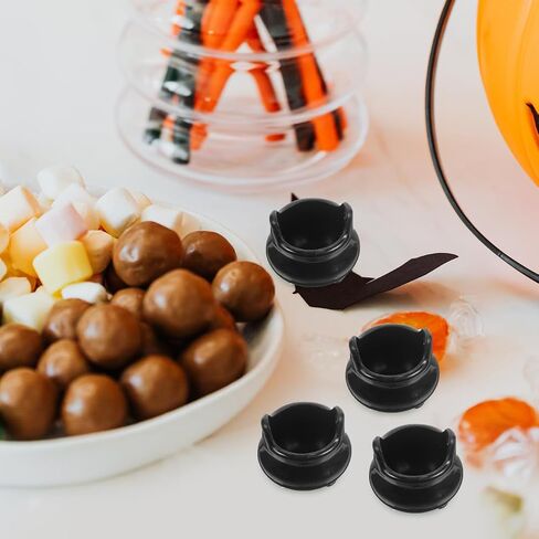 VOSAREA 24pcs Mini Cauldron Witch Pot Halloween Dollhouse Decoration Cute Plastic Landscape Accessories for and Crafts Witch Cauldron Ornaments in Saudi Arabia