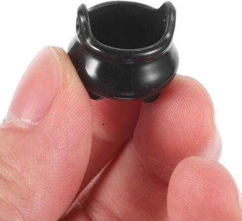 VOSAREA 24pcs Mini Cauldron Witch Pot Halloween Dollhouse Decoration Cute Plastic Landscape Accessories for and Crafts Witch Cauldron Ornaments in Saudi Arabia