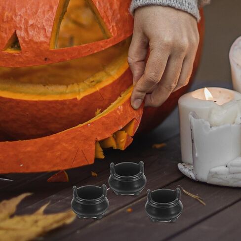 VOSAREA 24pcs Mini Cauldron Witch Pot Halloween Dollhouse Decoration Cute Plastic Landscape Accessories for and Crafts Witch Cauldron Ornaments in Saudi Arabia