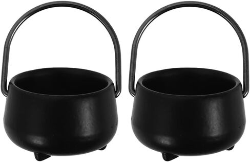 DECHOUS 2PCS HALLOWEEN MINIATURE DOLLHOUSE CAULDRON 1:12 SCALE أسود صغير معلق الساحرة CAULDRON POTS لدمى الديكور الحلي in Kuwait