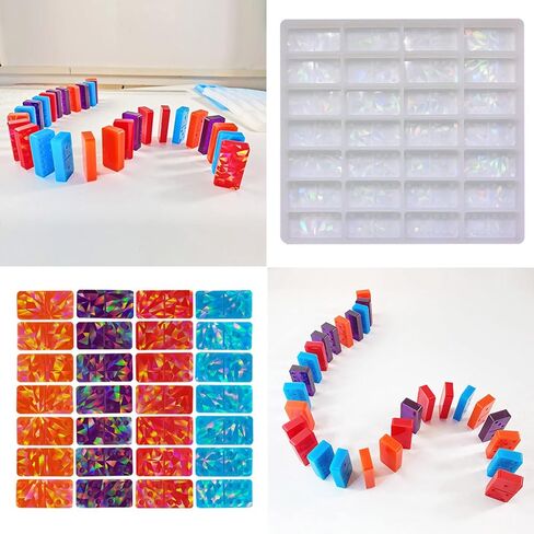 DIY دومينو راتنجات الإيبوكسي قوالب هلالو دومينو ألعاب السيليكون من أجل راتنجات الإيبوكسي راتنجات الفن تصب قوالب تصنع الحرف اليدوية ديي in Kuwait