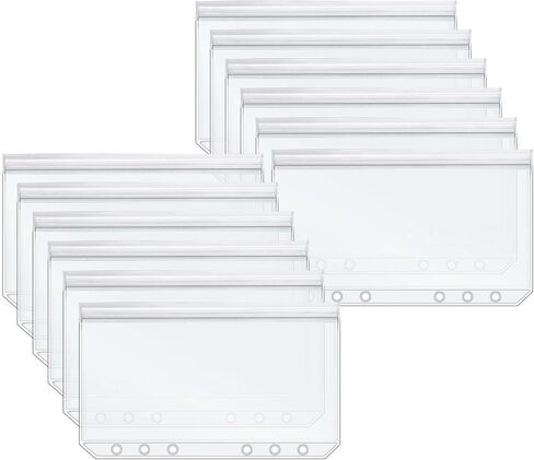 Mogoostry A6 Ziplock Pockets 12pcs Clear PVC Flat Sealing Zipper Pouches with Side Open Zipperless Pocket Storage Bag in Saudi Arabia