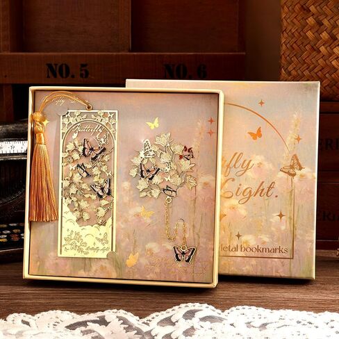 Butterfly Flower Theme Pretty Book Marks Set for Reading Women, Cute Book Markers for Writers, Kids, Teens, Men Readers, Reading Accessories Gifts for Book Lovers (Pink) in Kuwait