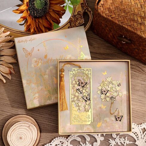 Butterfly Flower Theme Pretty Book Marks Set for Reading Women, Cute Book Markers for Writers, Kids, Teens, Men Readers, Reading Accessories Gifts for Book Lovers (Pink) in Kuwait