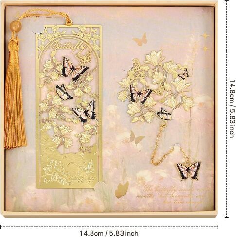 Butterfly Flower Theme Pretty Book Marks Set for Reading Women, Cute Book Markers for Writers, Kids, Teens, Men Readers, Reading Accessories Gifts for Book Lovers (Pink) in Kuwait
