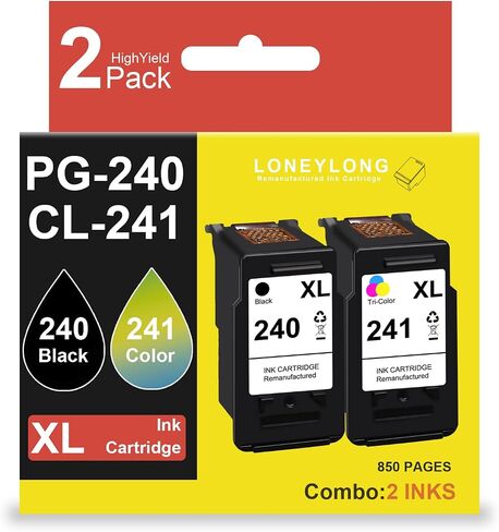 240XL 241XL Ink Cartridge Combo Pack Replacement Compatible for Canon PG-240XL CL241 for PIXMA TS5120 TS5100 MX472 MG3620 MG3600 MG3520 MG2120 MG3222 Printer(Black&Color) in Saudi Arabia
