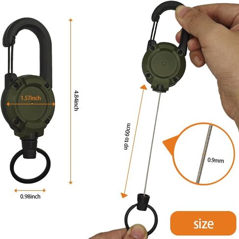 2 حزمة سلسلة مفاتيح قابلة للسحب ، حامل شارة Carabiner ، حامل شارة الهوية التكتيكية مقطع Carabiner مع الإغلاق المغناطيسي ، والفولاذ المقاوم للصدأ 60 سم للرجال ، الجيب 3 ملحق in Saudi Arabia