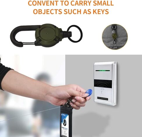 2 حزمة سلسلة مفاتيح قابلة للسحب ، حامل شارة Carabiner ، حامل شارة الهوية التكتيكية مقطع Carabiner مع الإغلاق المغناطيسي ، والفولاذ المقاوم للصدأ 60 سم للرجال ، الجيب 3 ملحق in Saudi Arabia