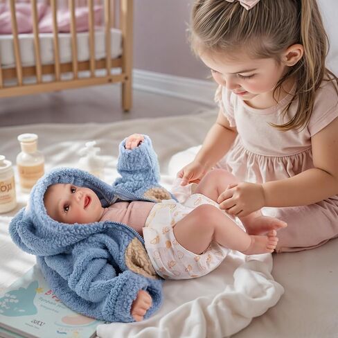 BABESIDE Realistic Baby Doll Boy, 17 Inch Lifelike Newborn Real Life Poseable Reborn Doll for Boy Soft Vinyl and Cloth Body Baby Dolls with Clothes and Toy Gift for Kids Age 3+ in Saudi Arabia