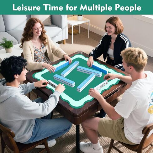 22" Mini Mahjong Mat for Travel – Cute Scalloped Edge, Anti-Slip & Noise-Reducing – Portable Pink Game Mat for Dominoes, Tiles & Card Games in Kuwait