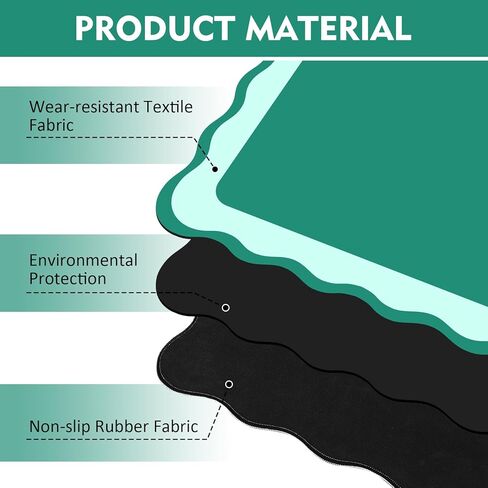 22" Mini Mahjong Mat for Travel – Cute Scalloped Edge, Anti-Slip & Noise-Reducing – Portable Pink Game Mat for Dominoes, Tiles & Card Games in Kuwait