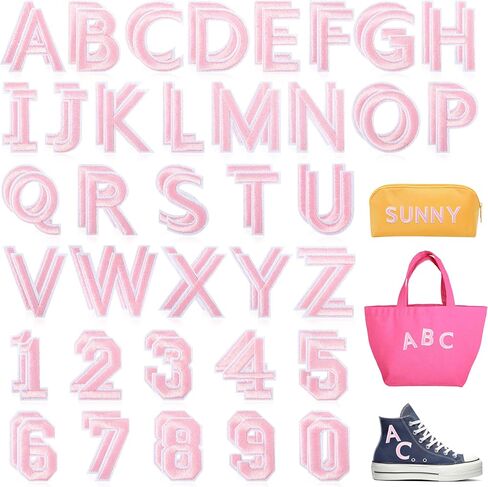 حديد Nicevinyl على الحروف والأرقام تصحيحات: 72pcs الأبجدية الأزرق الأزرق A-Z الحروف الحديد على الملابس-أرقام 0-9 تصحيح التزيين على الأكياس ، حقائب الظهر ، سترات ، قمصان ، ملحقات DIY in Kuwait