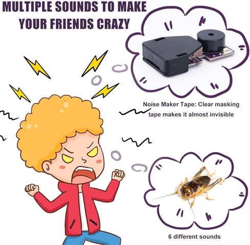 6 حزمة صانع الضوضاء الكريكيت مزحة ، مربع مزحة الصوت الخفي مع 6 أصوات مزعجة مضحكة جهاز الصفير لعبة هفوة للبالغين للأطفال الاطفال مدرسة المنزل وحفلات (الأرجواني+ الأزرق) in Kuwait