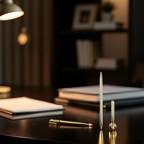 Metal Desk Pen with Stand, Gold Pen And Stand Round Holder Signing Set Attached To Base Stands For Wedding Office Pens Ballpoint Pens Set Metal Ballpoint Attached Base Stand Desk in Saudi Arabia