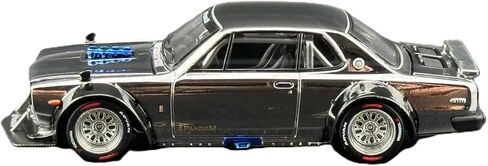 1:64 Diecast Model Car متوافق مع Nissan Skyline GT-R V8 Drift (Hakosuka) Silver Chrome Hong Kong Car Salon 2025 Limited Edition by Pop Race PR640330 in Saudi Arabia
