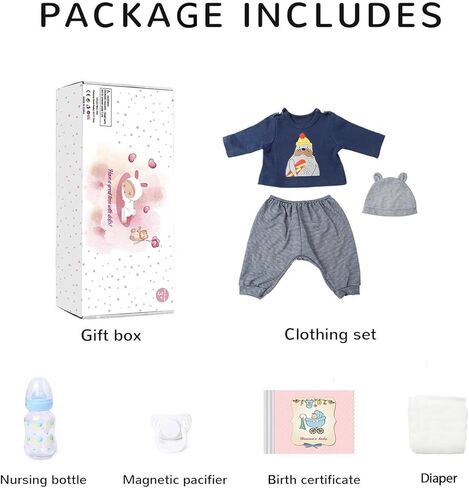 WOOROY Realistic Reborn Baby Dolls Boy - 19 Inch Lifelike Newborn Baby Dolls Handmade Real Life Baby Dolls Reborn Toddler with Soft Cloth Body Gift Toys for Kids Age 3 + in Kuwait