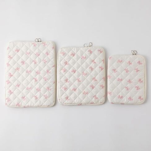 Cute Preppy Y2K Laptop Sleeve Aesthetic Laptop Case Bag Coquette Bow Print Tablet Carrying Office Accessories (Pink,13 Inch) in Kuwait